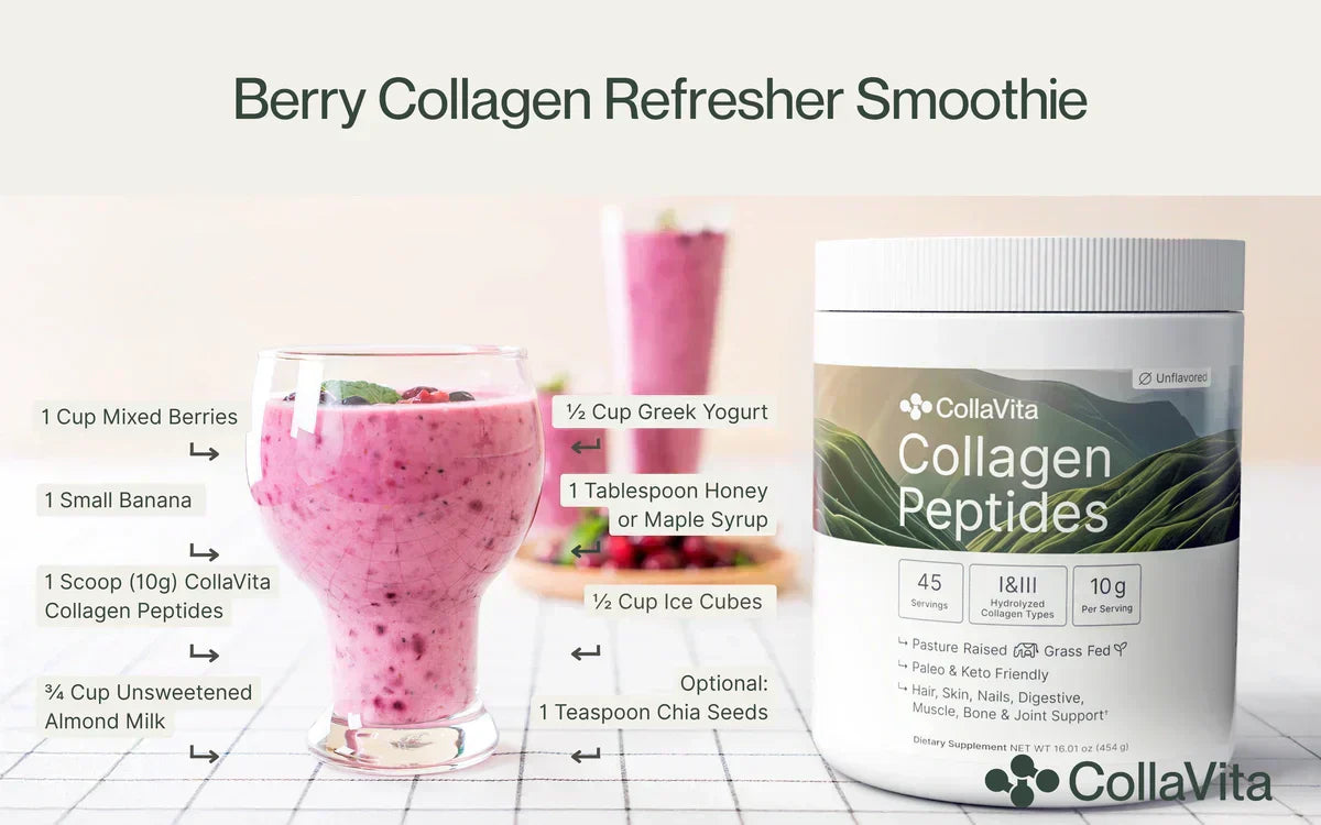 Berry CollaVita Collagen Refresher Smoothie Recipe