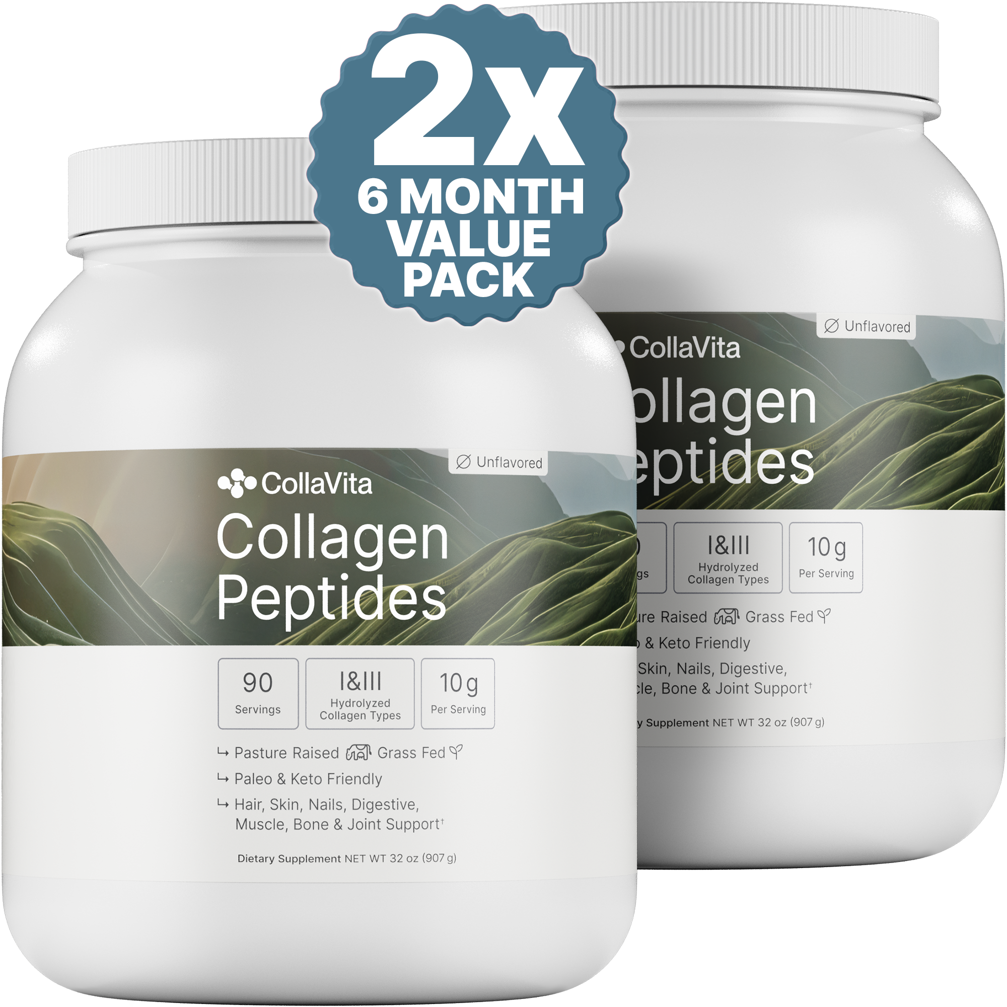 CollaVita Collagen Peptides 90 Servings 2-Pack