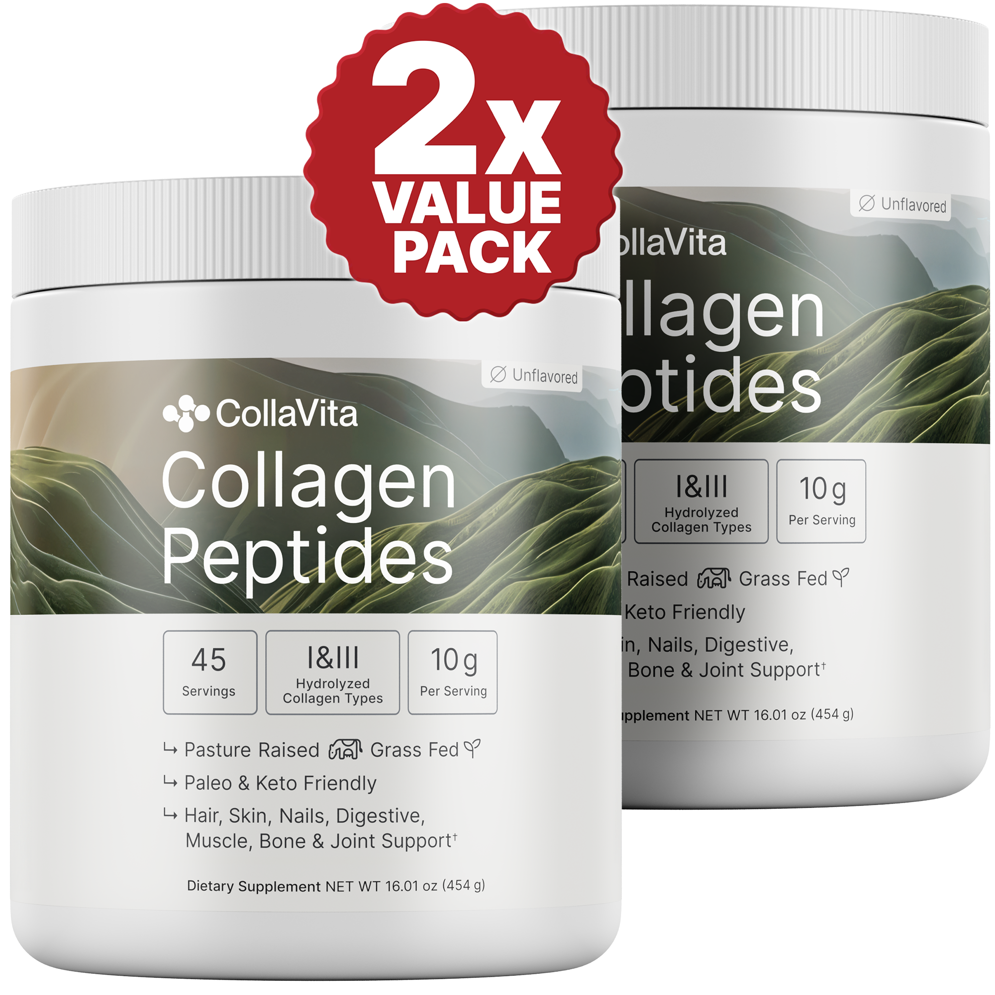 CollaVita Collagen Peptides 45 Servings - 2Pack