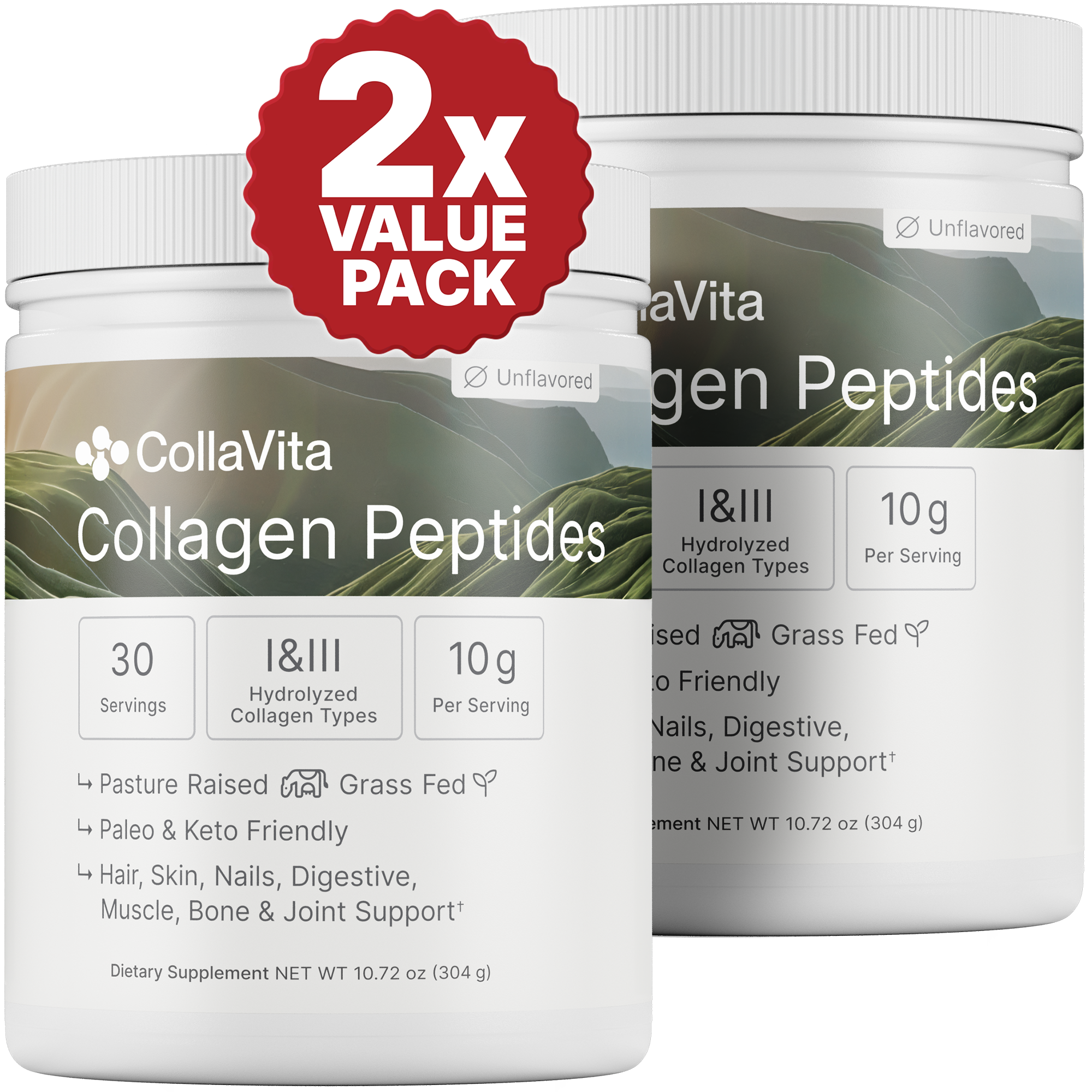 CollaVita Collgen Peptides 30 Servings - 2 Pack